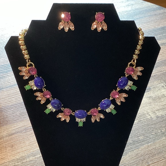 Talbots Purple, Pink, and Green Gemstone Necklace Set - Picture 2 of 8